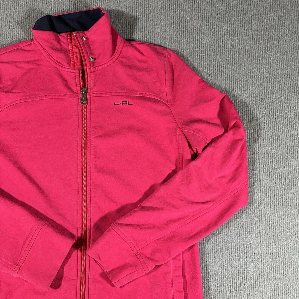 Ralph Lauren L-RL Active Track Jacket Womens Small Pink Full‎ Zip Sweatshirt